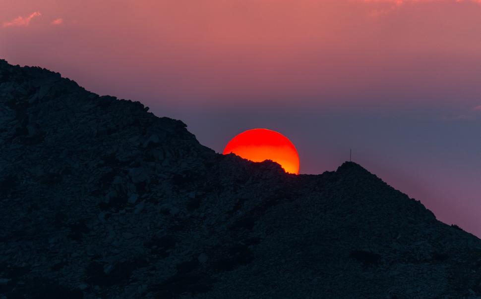 Free Stock Photo of A sunset over a mountain | Download Free Images and ...