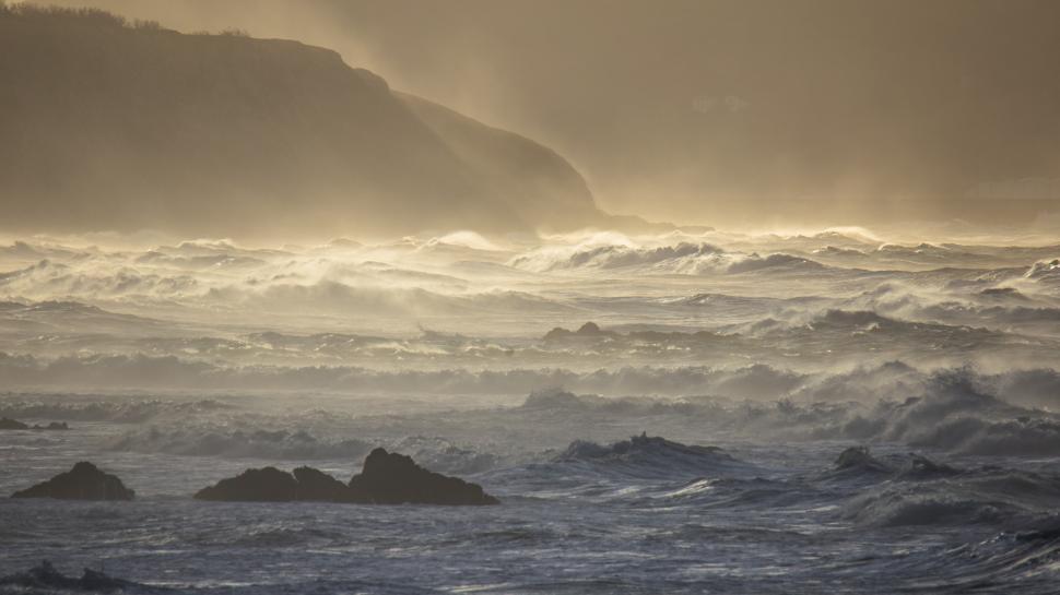 Wind Blowing, Waves outlet Crashing