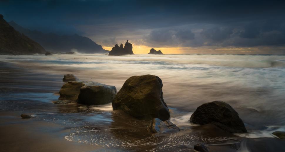 Free Stock Photo of A beach with rocks and water | Download Free Images ...