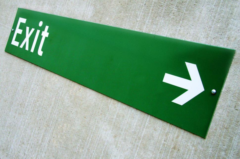 Free Stock Photo of Green Exit Sign with Arrow | Download Free Images ...