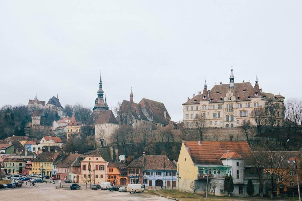 Free Image of A group of buildings on a hill 