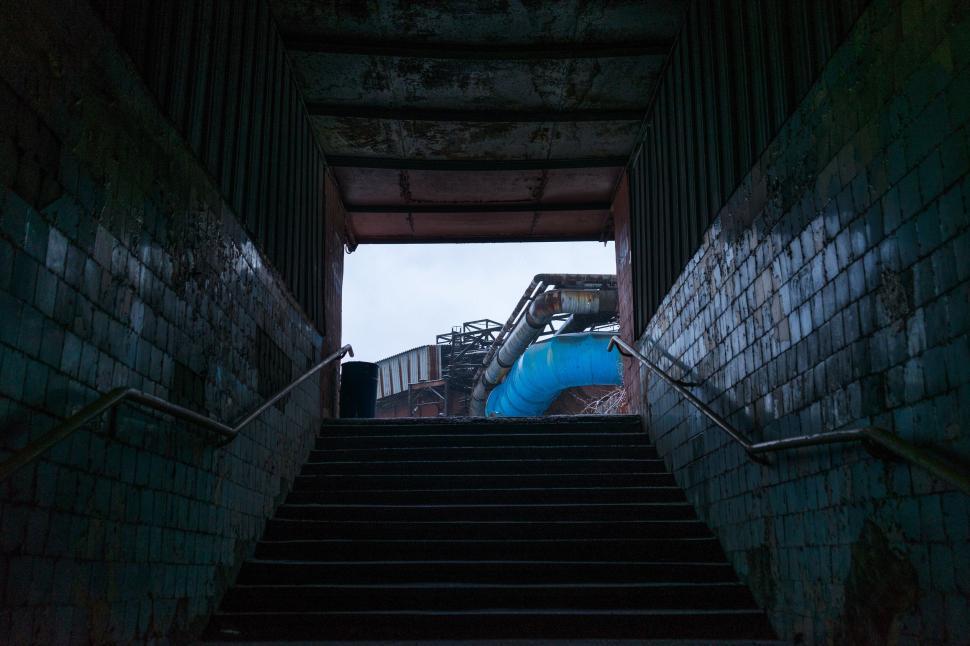Free Image of A stairway leading to a factory 