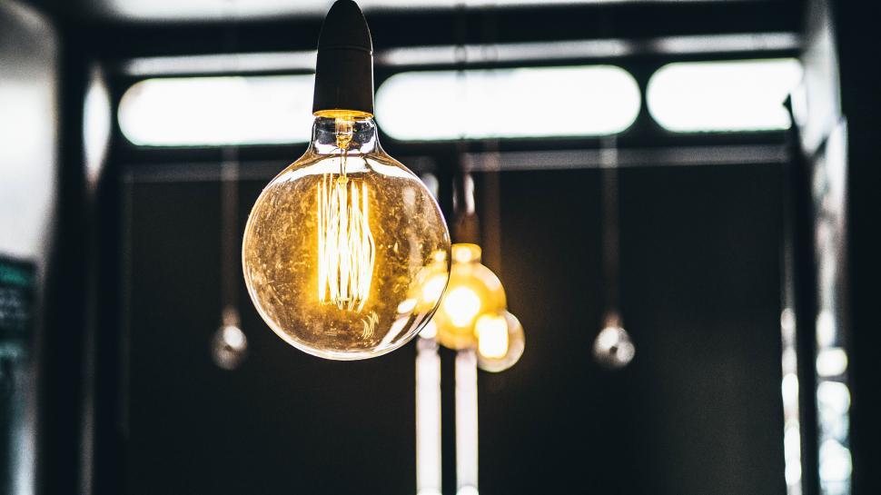 Free Image of A light bulb from the ceiling 