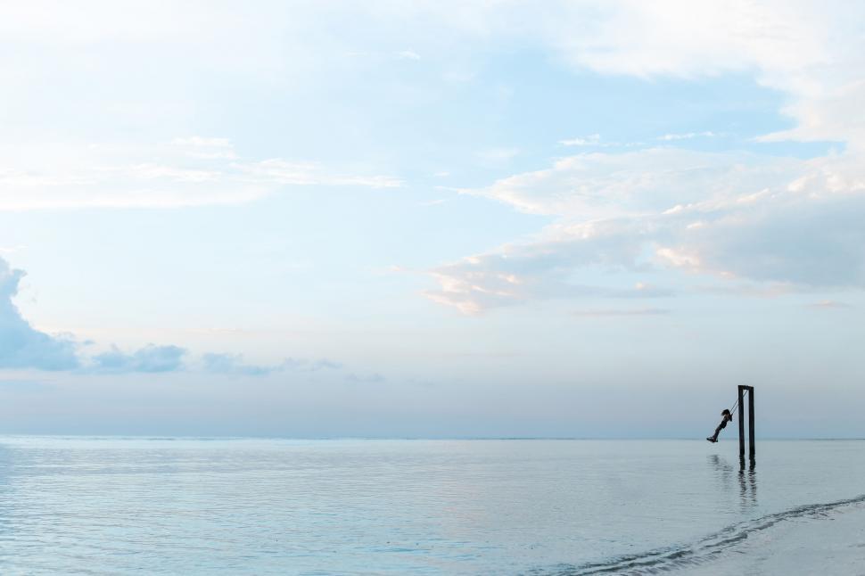 Free Image of A person on the beach 