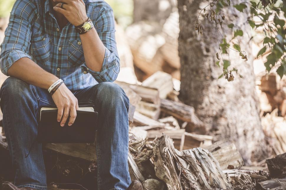Free Image of Man sitting outdoors with digital tablet 