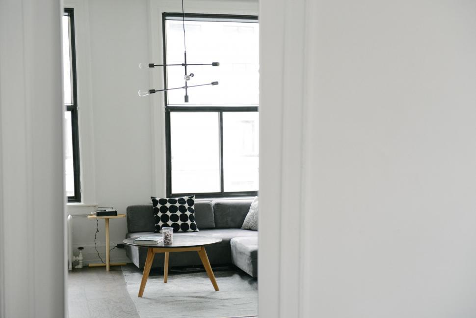 Free Image of Modern living room interior with cozy sofa 