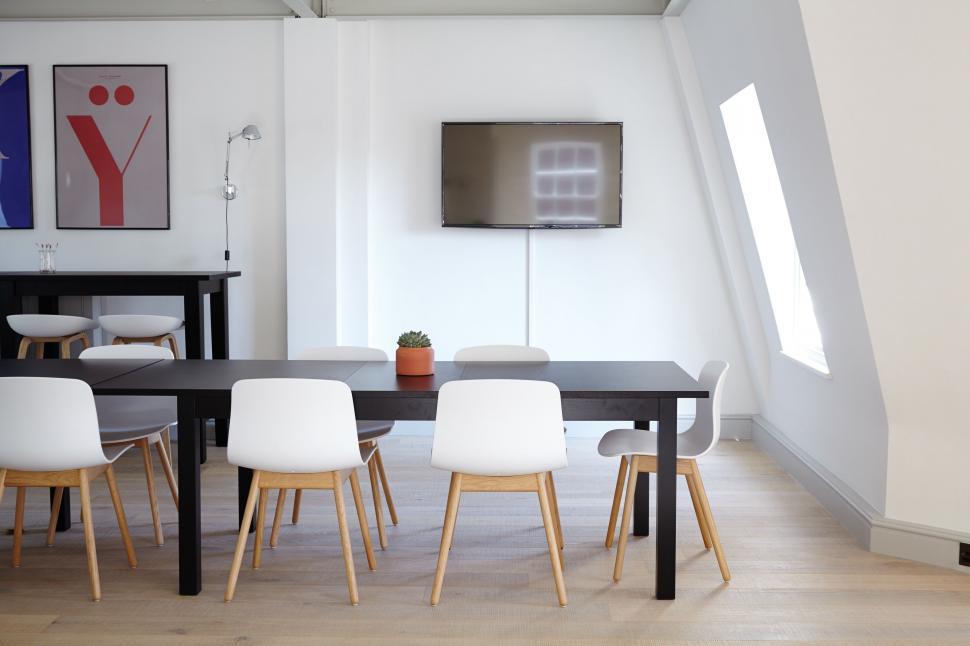 Free Image of Elegant Modern Dining Area with Art 