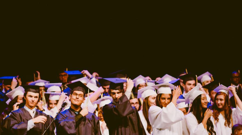 Free Stock Photo of Graduation ceremony with students in caps ...