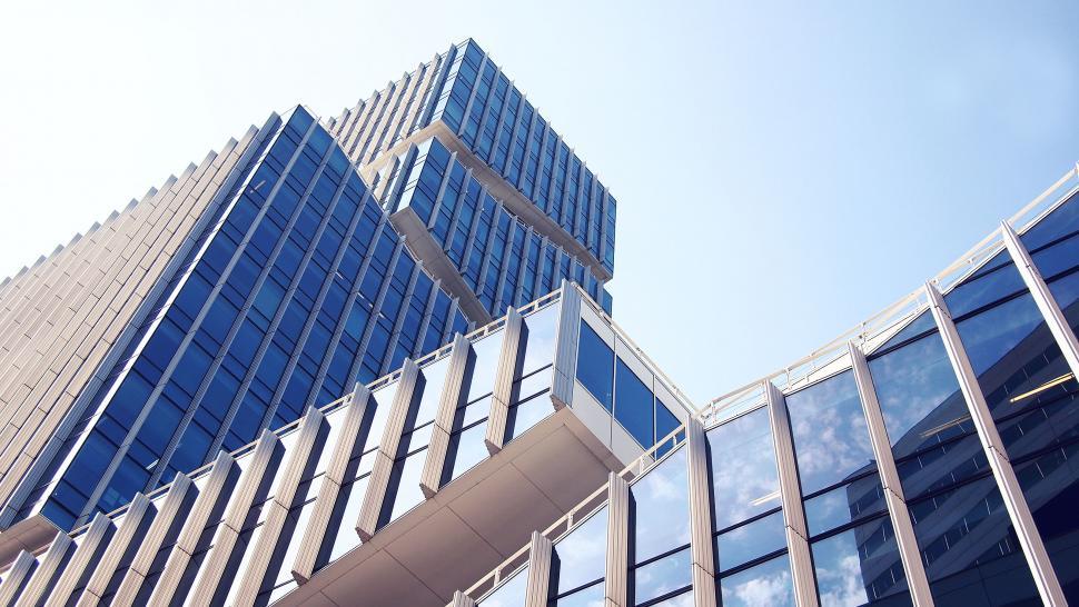 Free Image of Modern architecture with geometric design elements 