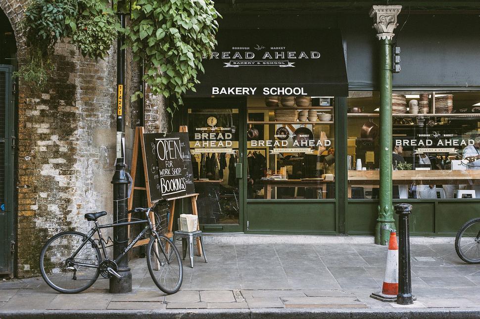 Free Stock Photo of Street view of BREAD AHEAD bakery and school ...