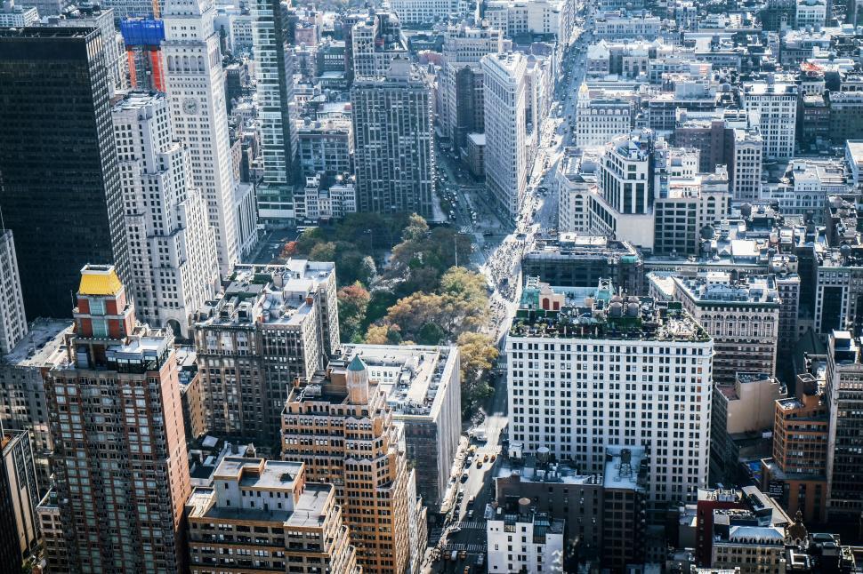 Free Image of Aerial view of NYC urban cityscape 