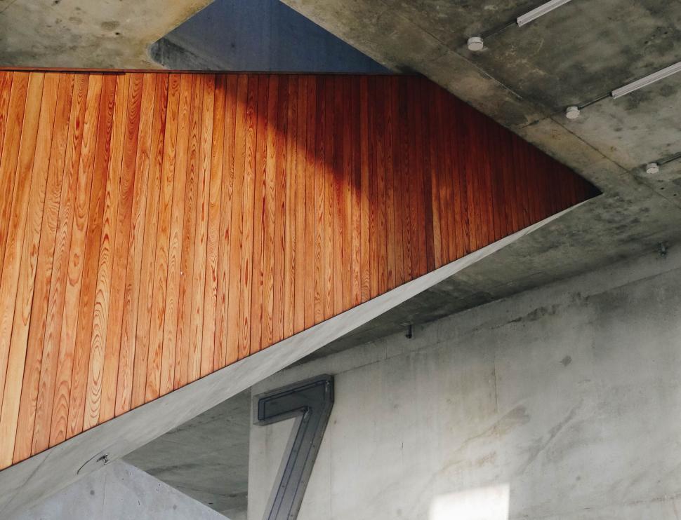 Free Image of Interior view of modern wooden architecture 