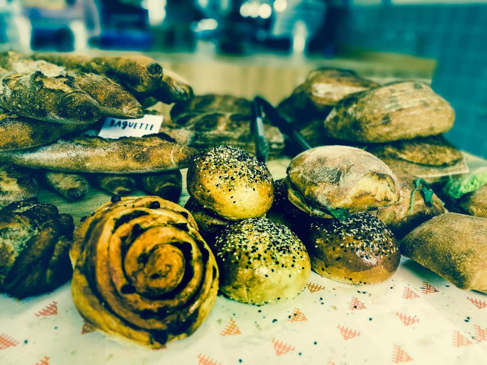 Free Image of Artistic display of a variety of baked goods 