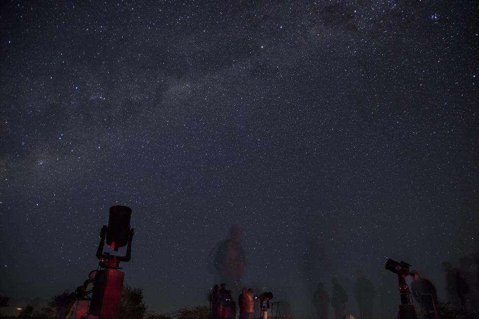 Free Image of Night sky with stars and telescopes 
