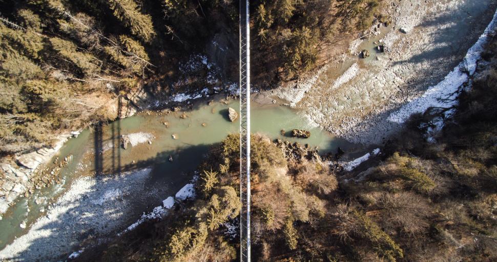 Free Image of Aerial river and snow landscape 