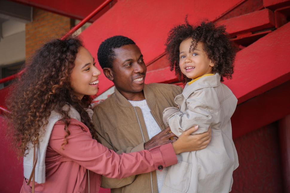 Free Image of Family moment with urban background 