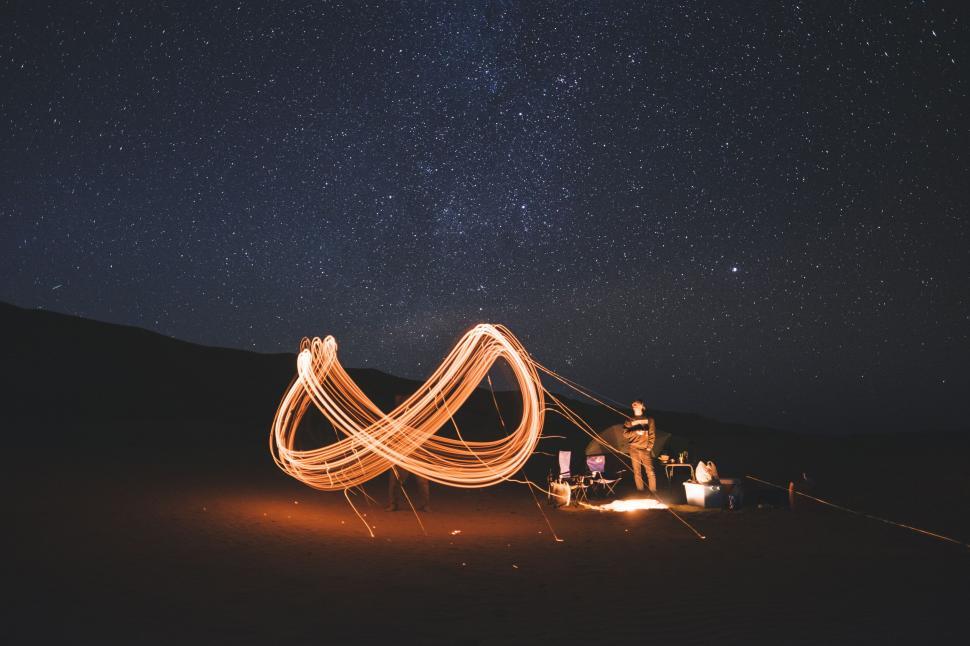 Free Image of Night camping under starry sky 