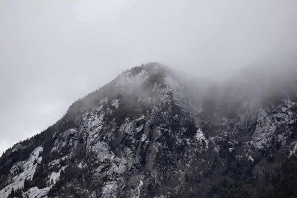 Free Stock Photo of Misty Mountain Peak in a Cloudy Sky | Download Free ...