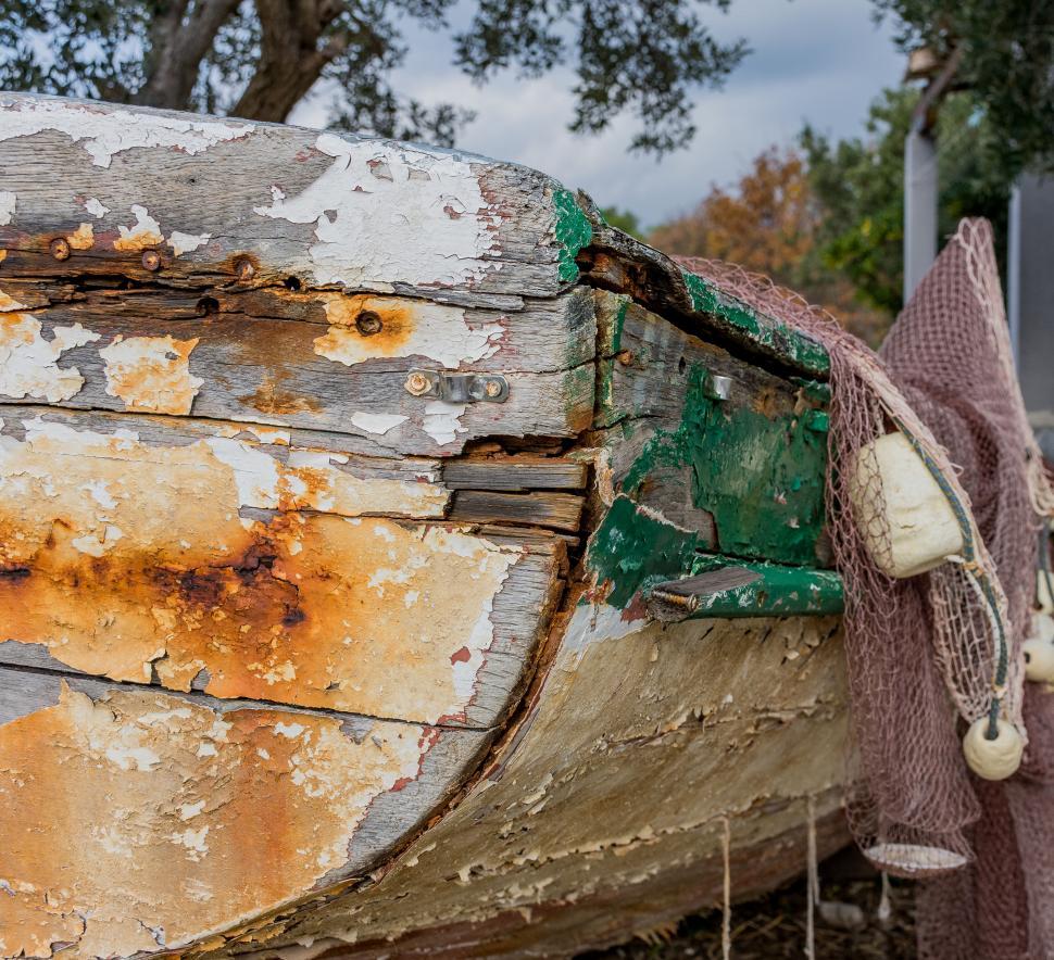 Free Stock Photo of Weathered boat with peeling paint and rust ...