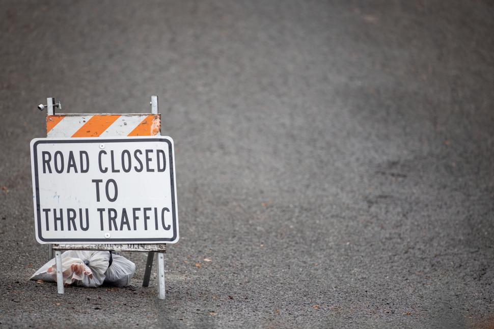 Free Image of Accident simulation with road block sign 