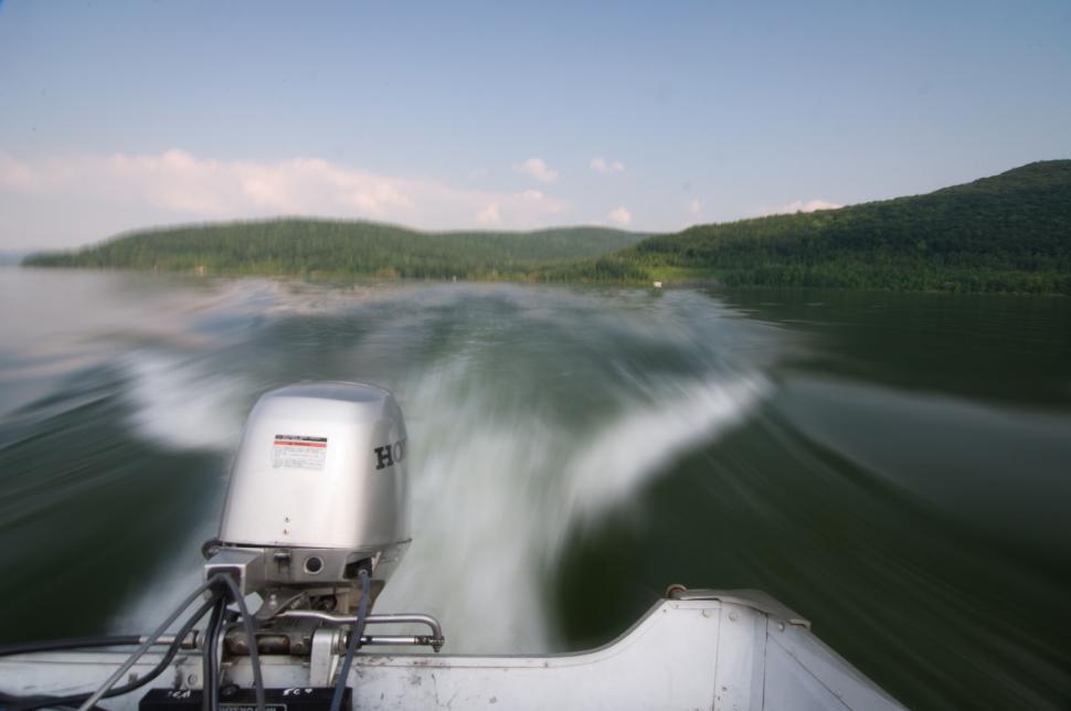 Free Stock Photo of Speeding boat engine on a serene lake | Download ...