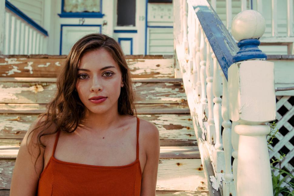 Free Stock Photo of Woman by a dilapidated porch railing | Download ...