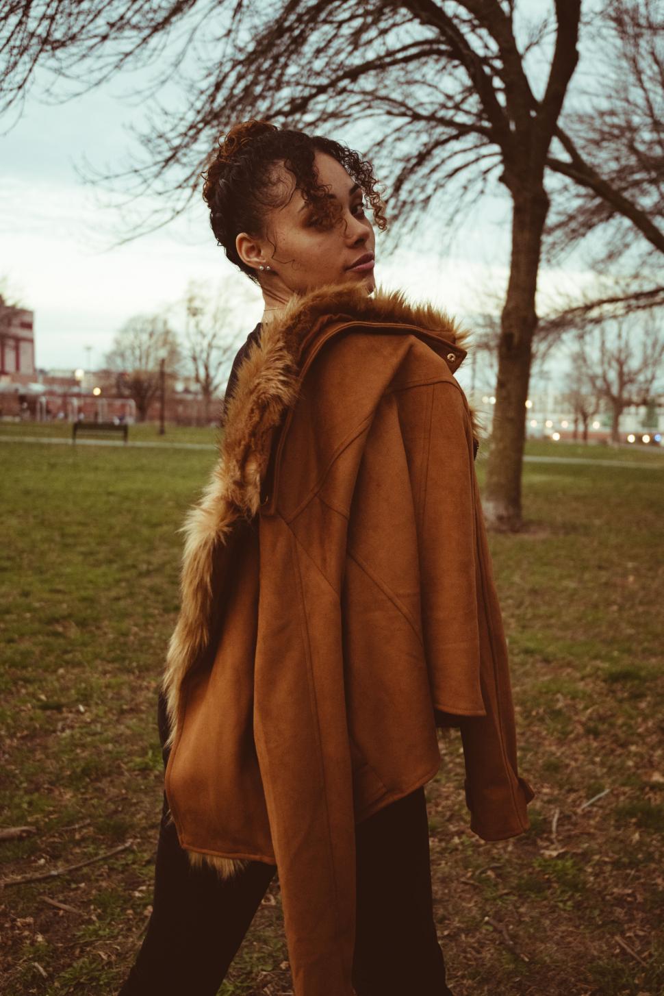 Free Stock Photo of Chic person in trendy coat walking outdoors ...