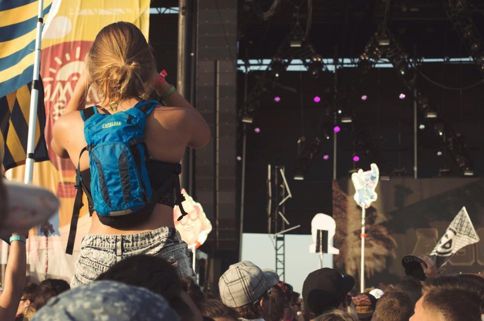 Free Image of Festival crowd enjoying a live concert 