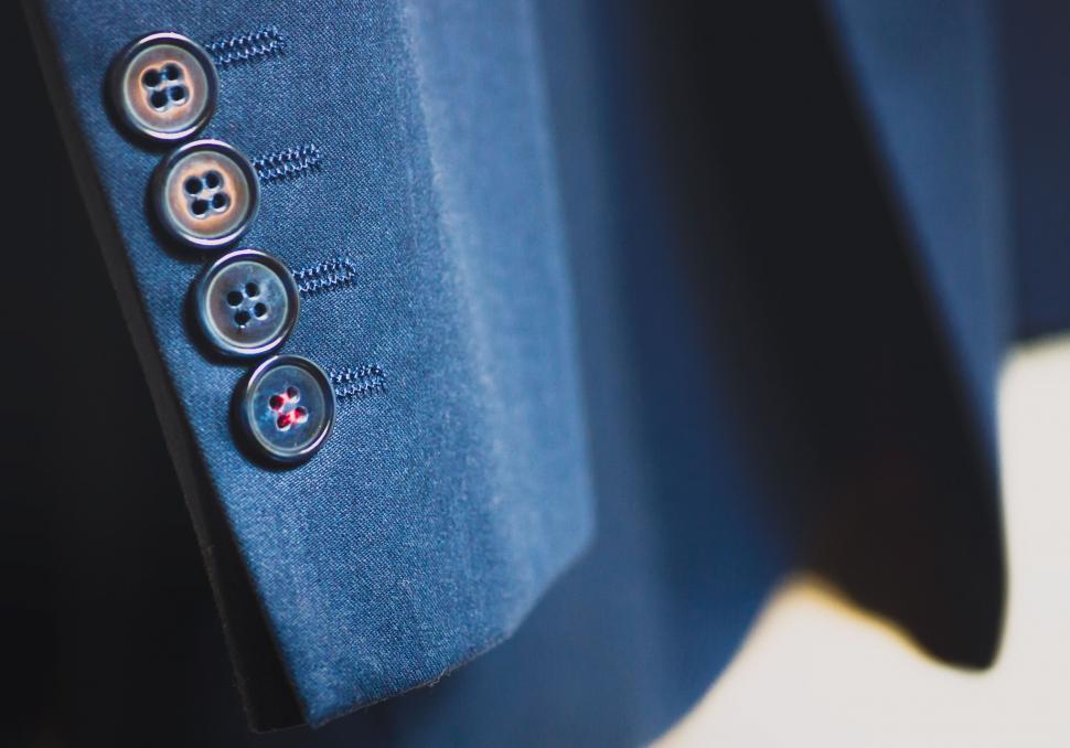 Free Image of Close-up of stylish suit jacket sleeve 