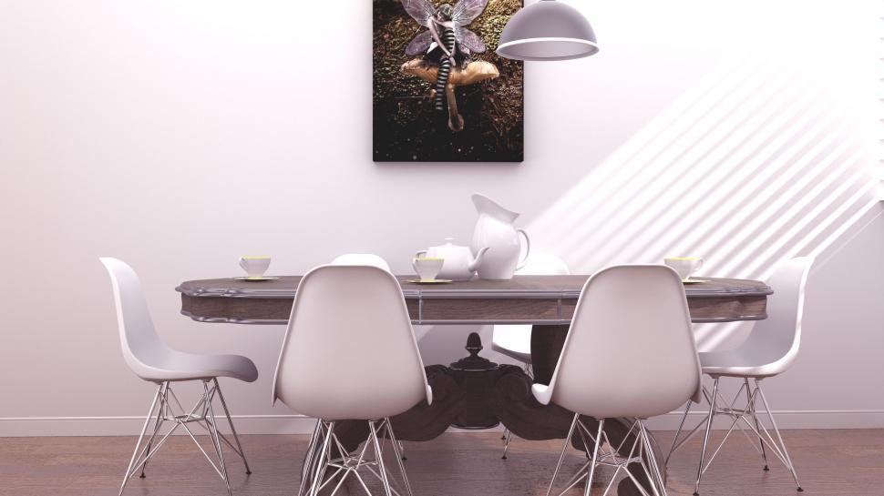 Free Image of Elegant dining room with modern furniture 
