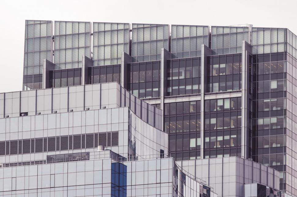 Free Image of Close-up of geometric building façades 