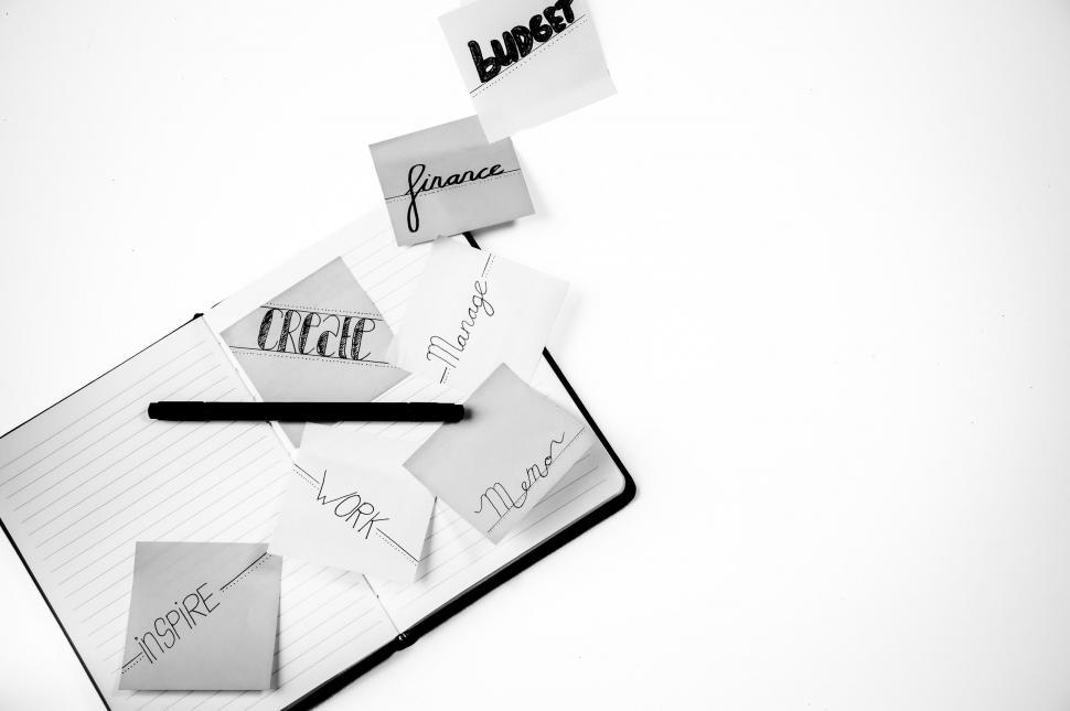 Free Image of Black and white finance planning concept 