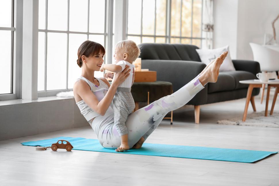 Free Stock Photo of Mother practicing yoga with baby | Download Free ...