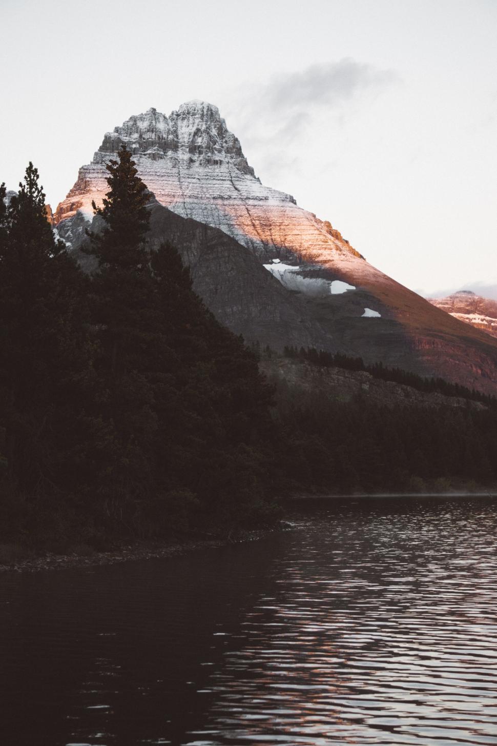 Free Image of Mountain peak at golden hour 