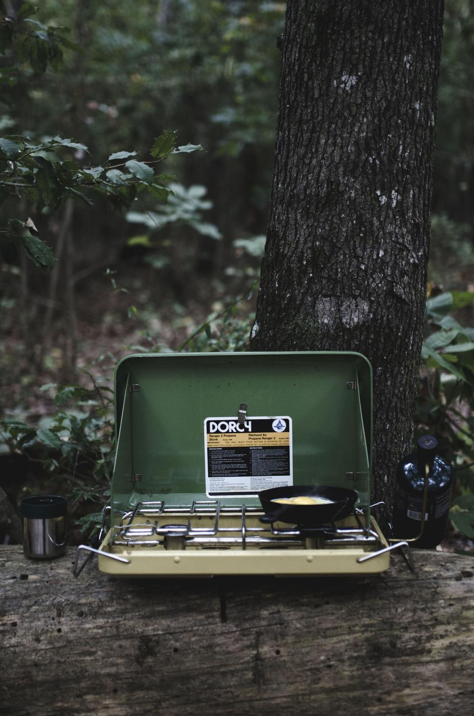 Free Image of Portable camping stove in the forest 