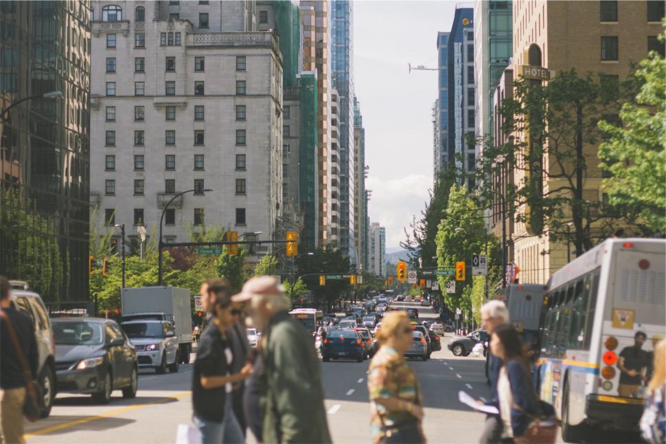 Free Image of Blurred people walking in busy urban area 