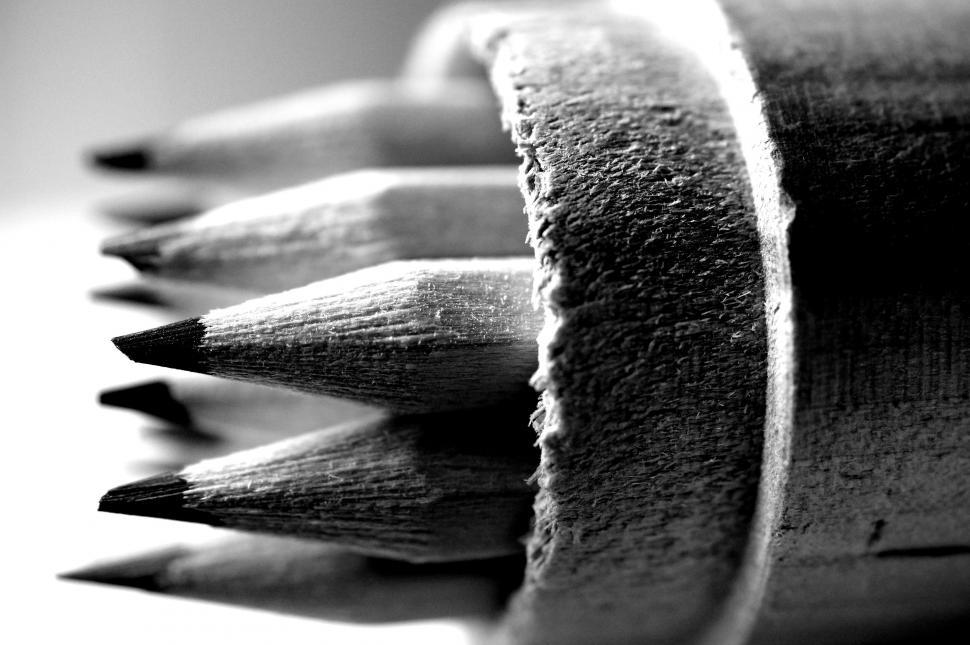 Free Stock Photo of Black and white photo of pencil tips | Download ...