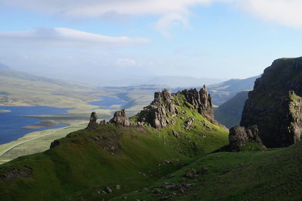 Free Image of Majestic rocky peaks and valley view 