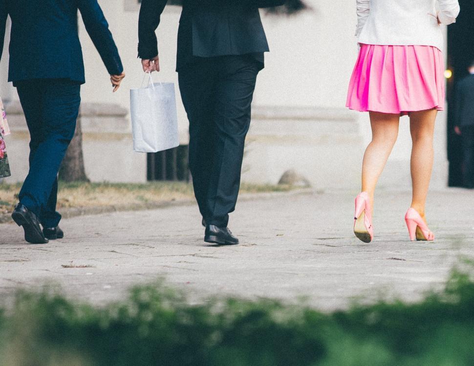 Free Image of Pedestrians walking in city setting 