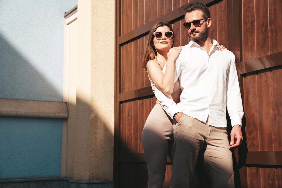 Free Image of A man and woman posing for a picture 