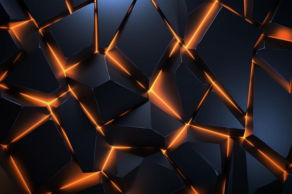 Free Stock Photo of Abstract glowing geometric shapes on dark ...