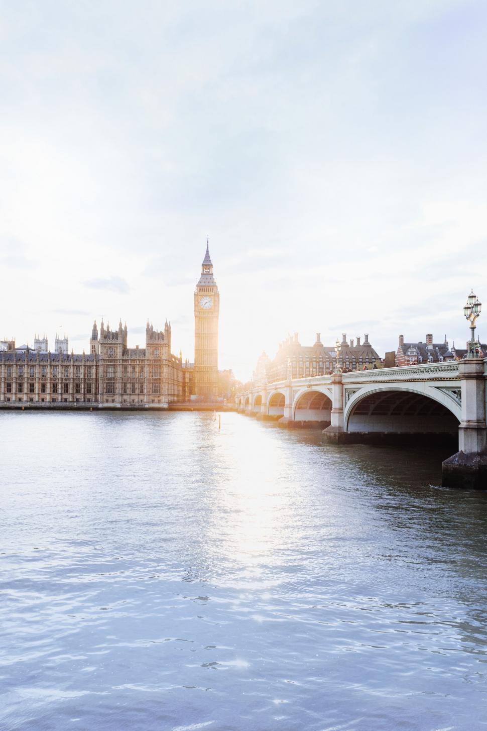 Free Image of Iconic view of Big Ben during sunset 