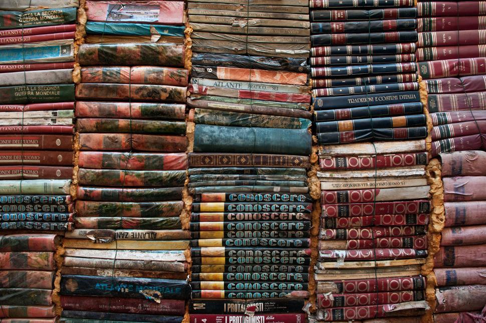 Free Image of Old books tied together with ropes 