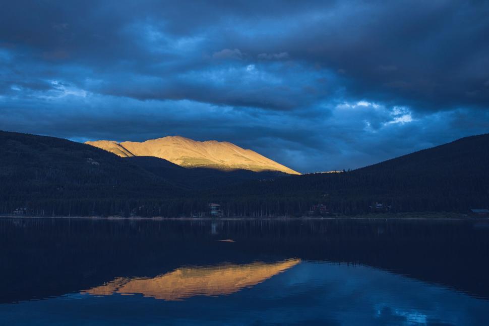 Free Image of Mountain reflection in a calm lake 