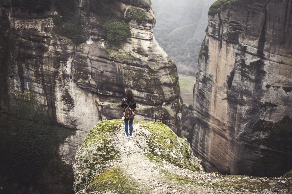 Free Image of Person at the edge of a cliff 