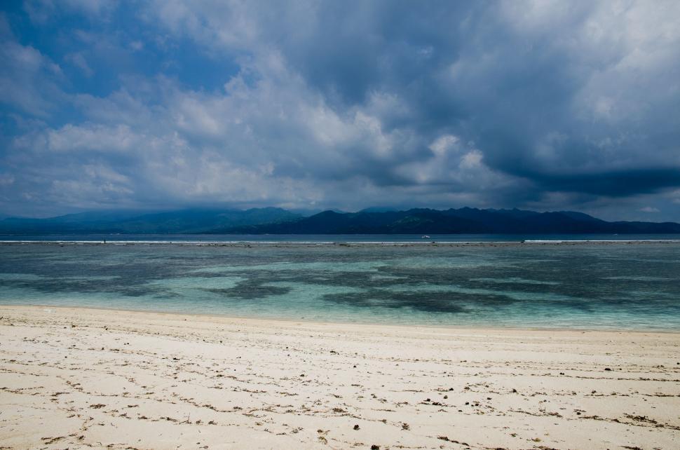 Free Image of Tropical beach with clear blue waters and sky 