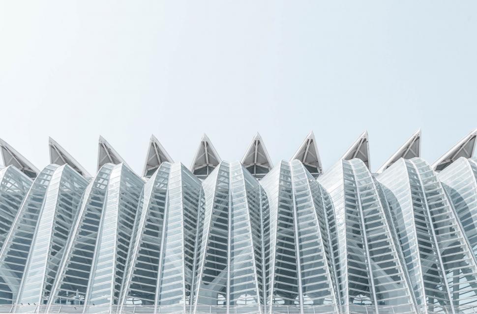 Free Image of Modern architectural building with sharp angular design 