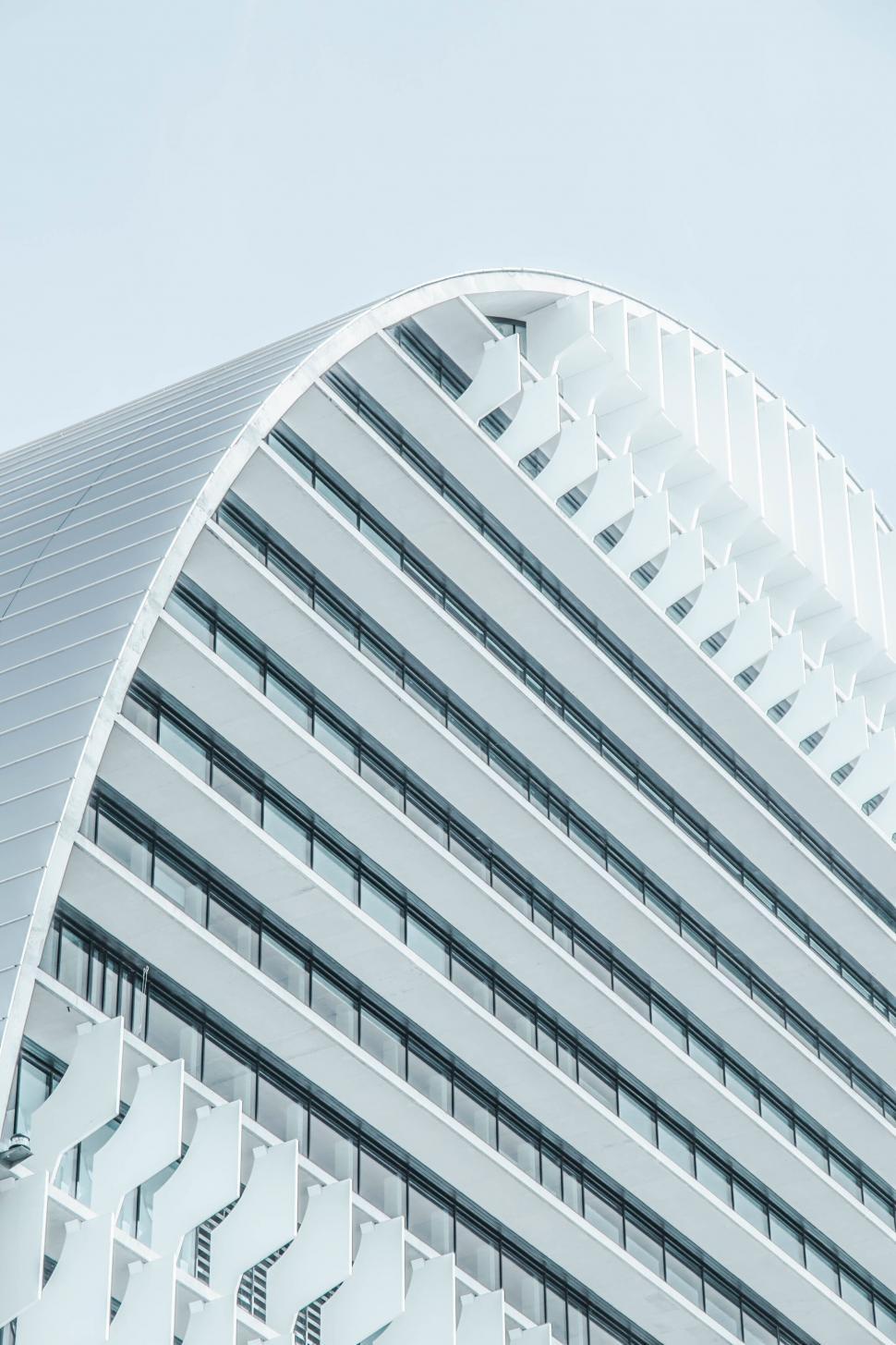 Free Stock Photo of Curved architectural structure with repetitive ...
