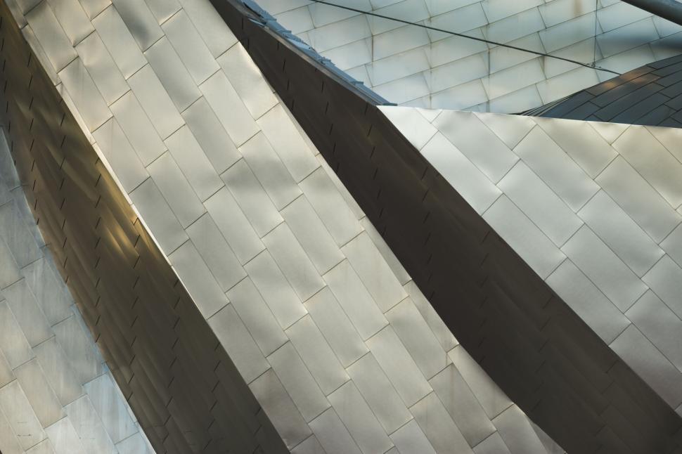 Free Image of Close-up of metallic modern architectural design in daylight 