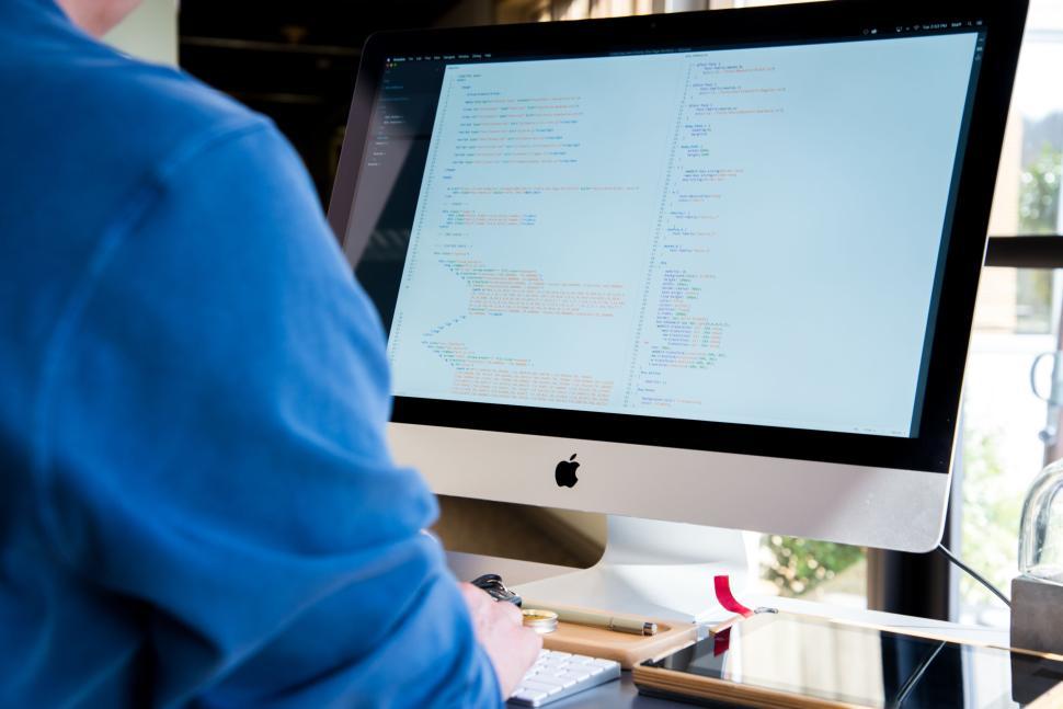 Free Stock Photo of Person engaging in computer programming on an Apple ...
